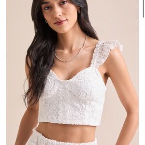 Altar'd State White Lace Crop Top